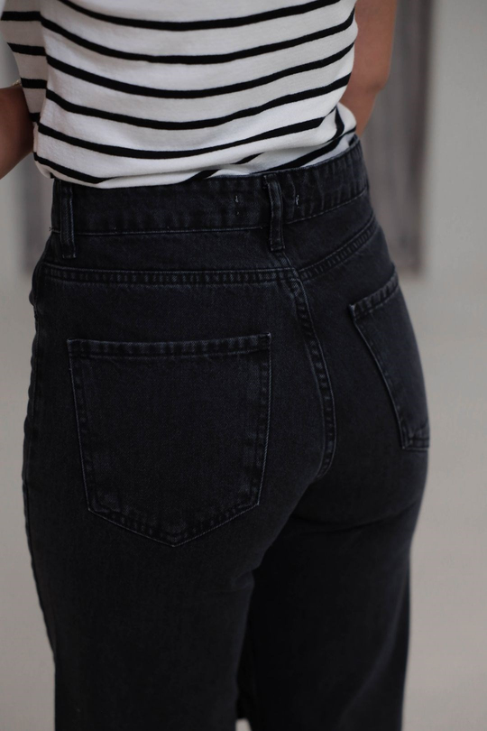 2411 Düz Paça Yüksek Bel Straight Jean ANTRASİT