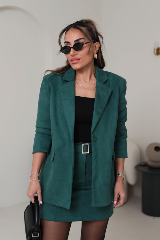 5433 Süet Blazer Ceket YEŞİL