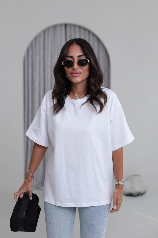 3300 Basic Oversize Tshirt BEYAZ
