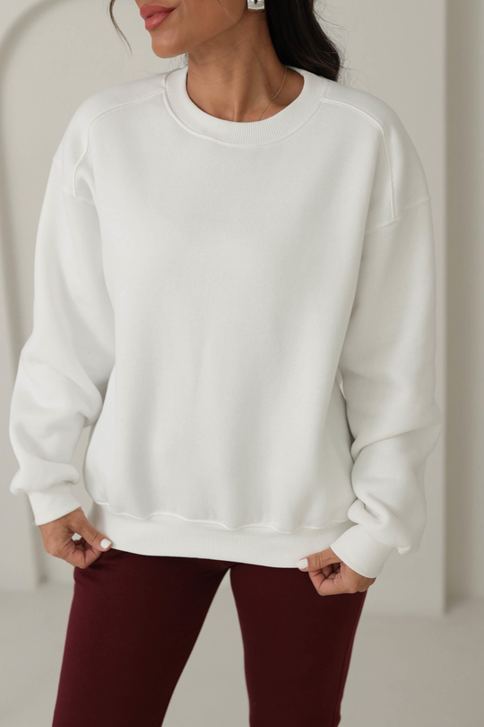 134 Bisiklet Yaka İplik Şardonlu Sweatshirt
