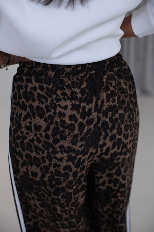 1786 Leopar Desen Yandan Çizgili Pantolon LEOPAR