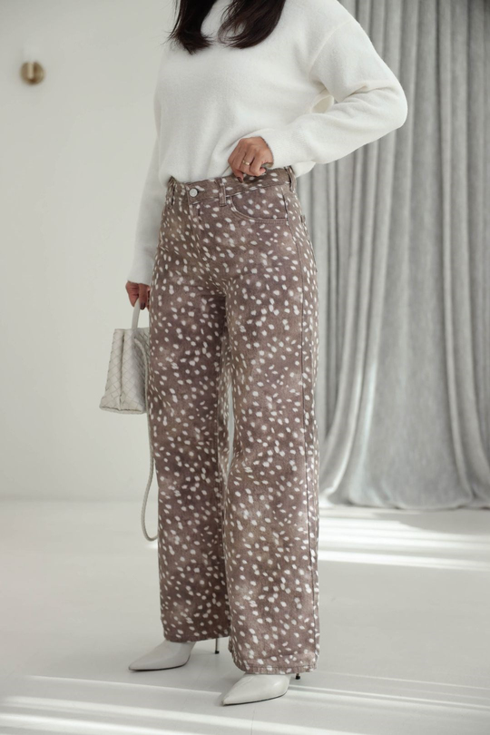 9222 Bambi Desen Pantolon KAHVE