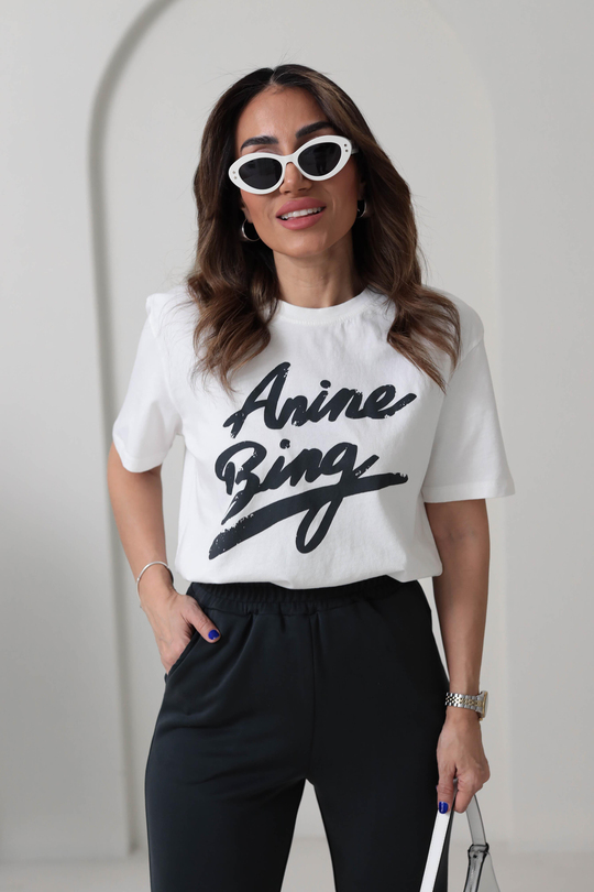 1008 Yazı Detaylı Pamuklu Tshirt EKRU