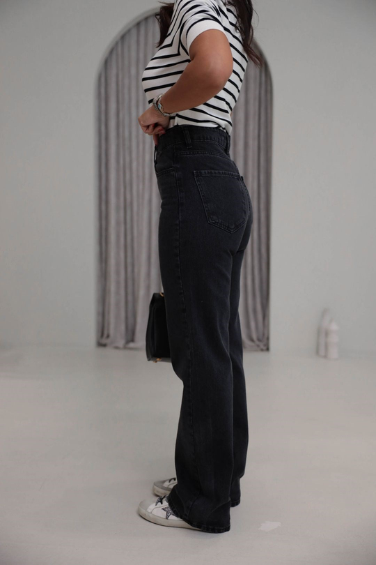 2411 Düz Paça Yüksek Bel Straight Jean ANTRASİT