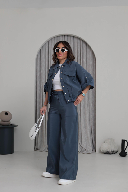 7010 Bel Lastikli Rahat Pantolon Indigo