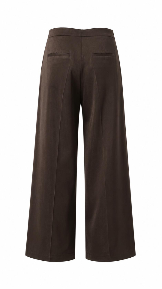 5189Y Tencel Kumaş Yan Cepli Dökümlü Pantolon SÜTLÜ KAHVE
