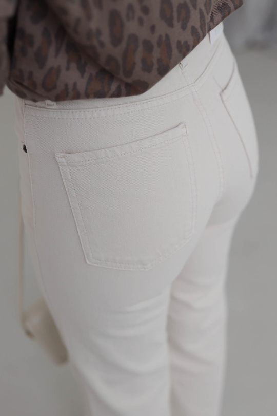 1852 Yüksek Bel Wide Leg Jean KREM