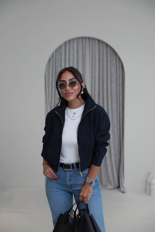 5819 Dik Yaka Bomber Ceket LACİVERT