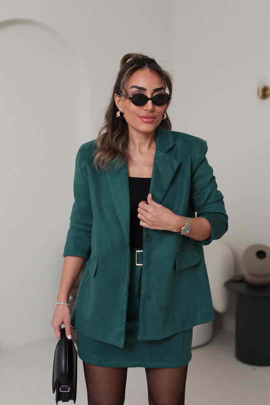 5433 Süet Blazer Ceket YEŞİL