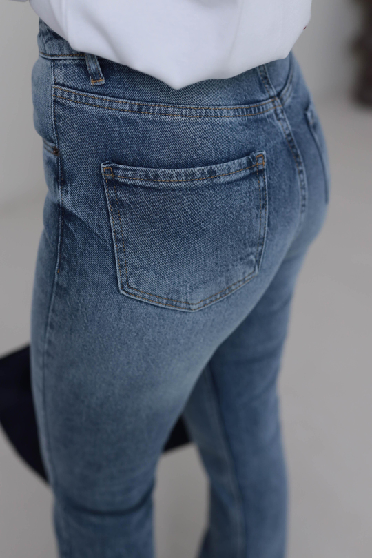 ZA Lazer Kesikli Boyfit Jean AÇIK MAVİ