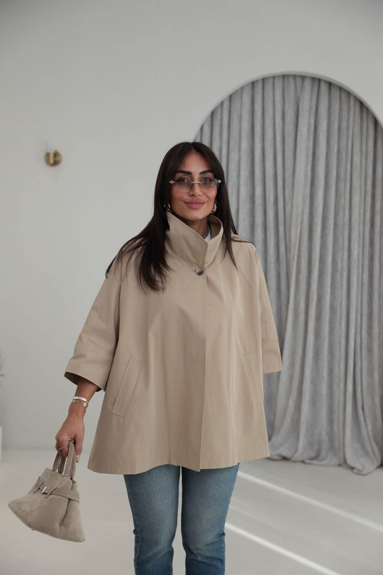 7159 Yarasa Kol Trençkot CAMEL