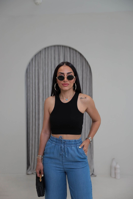 2941 Kolsuz Liyosel Crop Atlet SİYAH