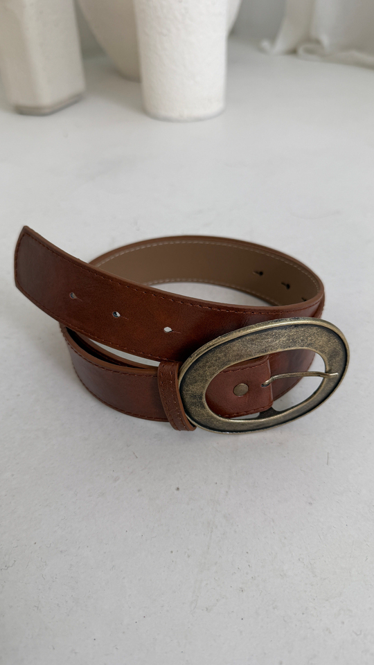 2559 Metal Oval Tokalı Kemer TABA-GOLD