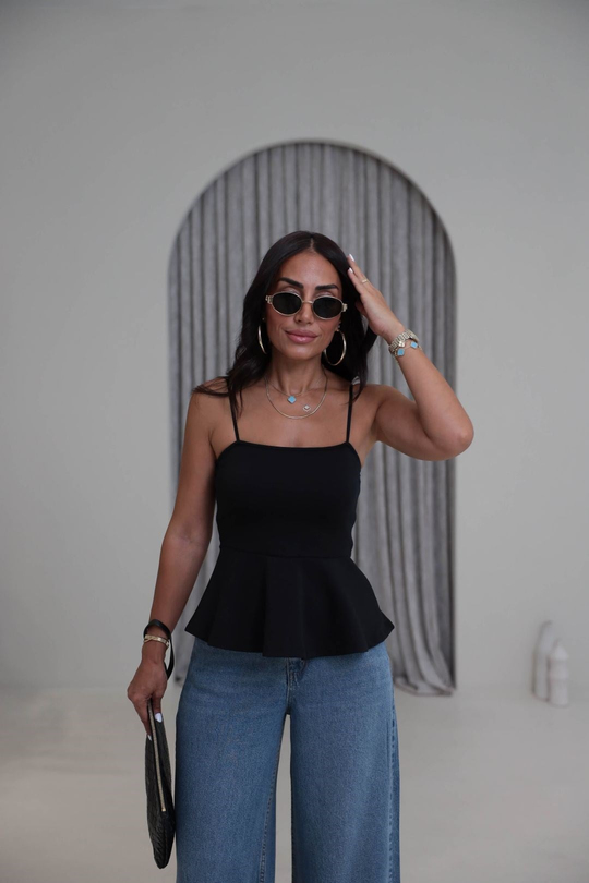 2754 Askılı Top Bluz SİYAH