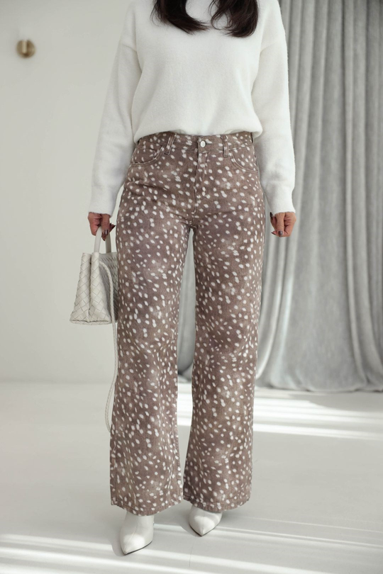 9222 Bambi Desen Pantolon KAHVE