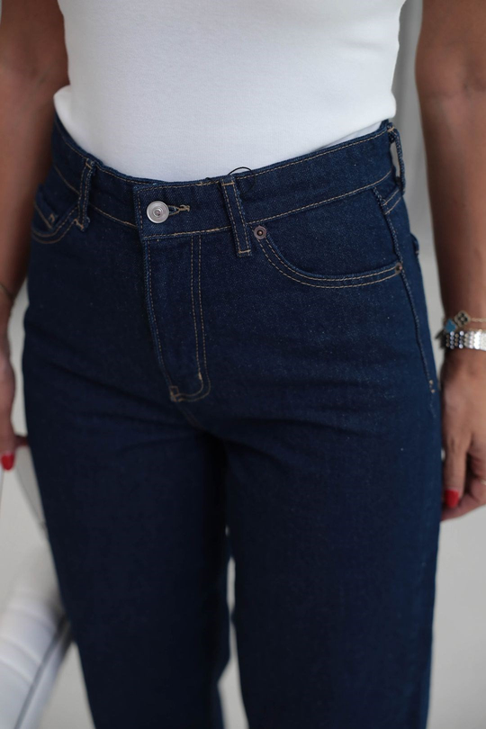 4186 Yüksek Bel Bilek Boy Jean LACİVERT