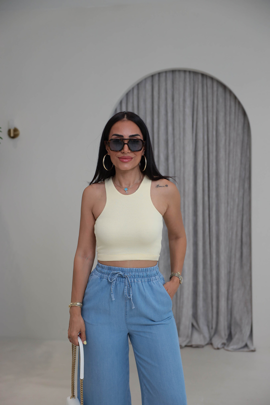 2941 Kolsuz Liyosel Crop Atlet AÇIK SARI