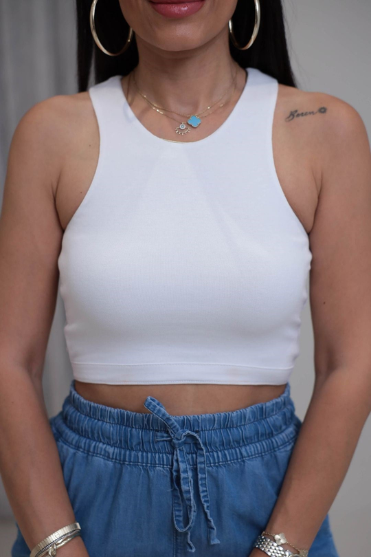 2941 Kolsuz Liyosel Crop Atlet BEYAZ