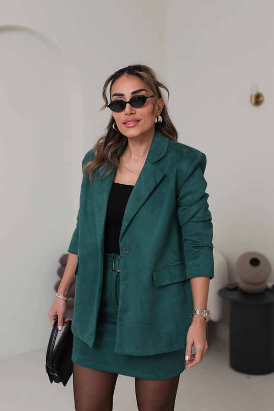 5433 Süet Blazer Ceket YEŞİL