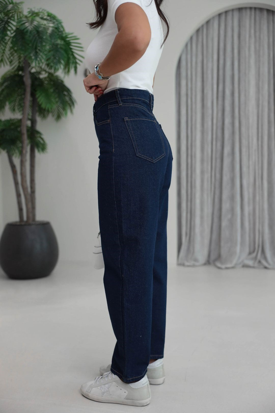 4186 Yüksek Bel Bilek Boy Jean LACİVERT
