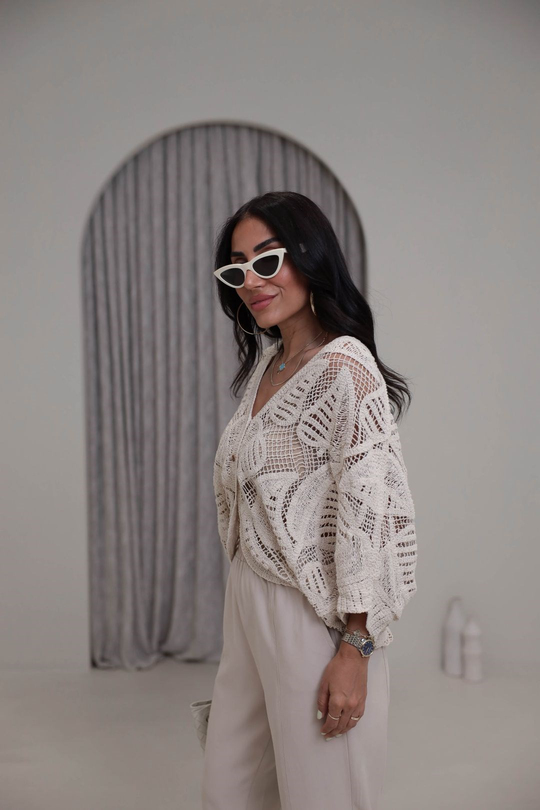 9798 İthal Ajurlu Kimono NATURAL