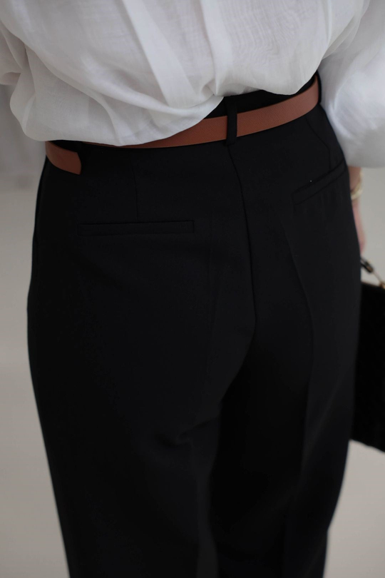 6394 Kemerli Double Havuç Pantolon SİYAH