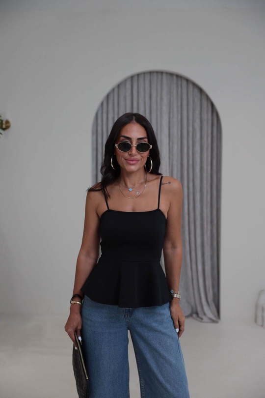 2754 Askılı Top Bluz SİYAH