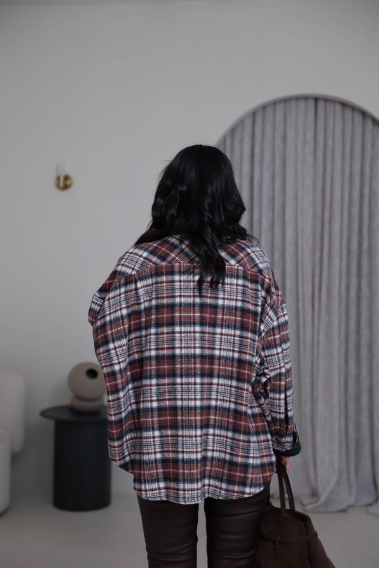 4013 Kadife Yaka Yünlü Oduncu Gömlek Ceket BORDO