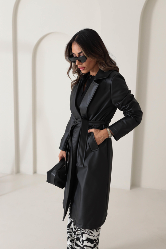 3008 Suni Deri Trenchcoat