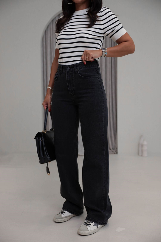 2411 Düz Paça Yüksek Bel Straight Jean ANTRASİT