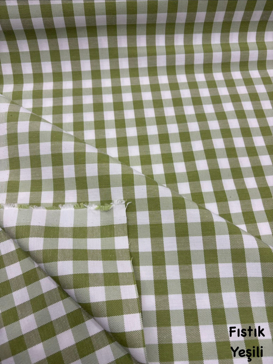 Orta Boy Kareli Etuval Cotton Keten Fıstık Yeşili