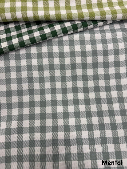 Orta Boy Kareli Etuval Cotton Keten Mentol Yeşili
