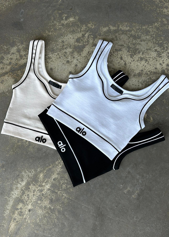 Alo Nakışlı Crop Bluz BEJ