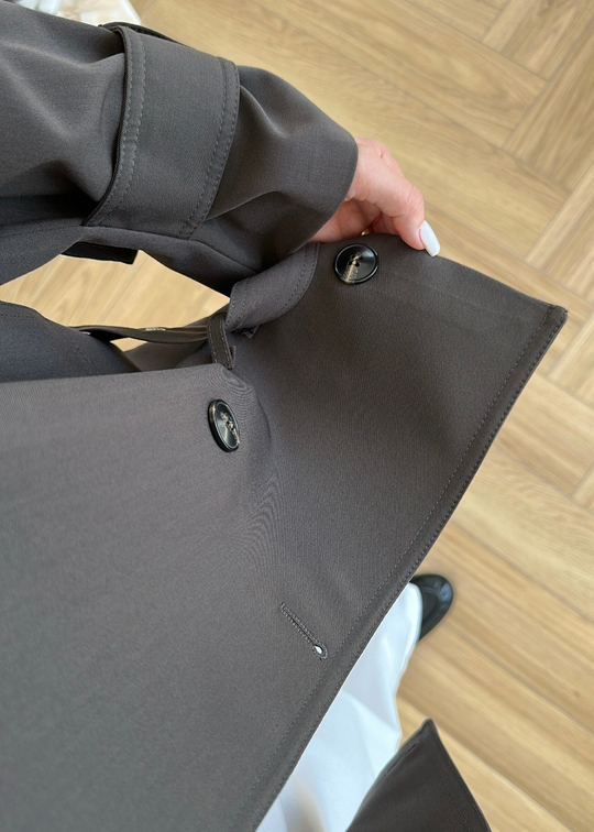 Alttan Kemerli Premium Trençkot ACI KAHVE