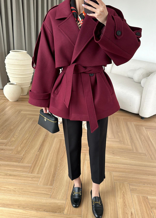 Ara Boy Kaşe Kaban BORDO