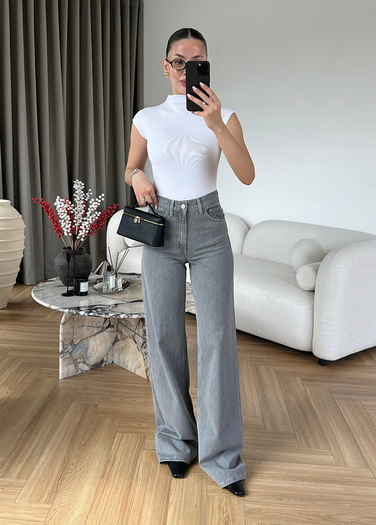 Arkası Apoletli Jean GRİ