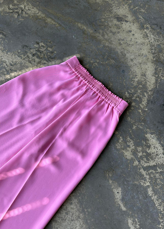 Arkası Lastikli Premium Palazzo Pantolon PEMBE