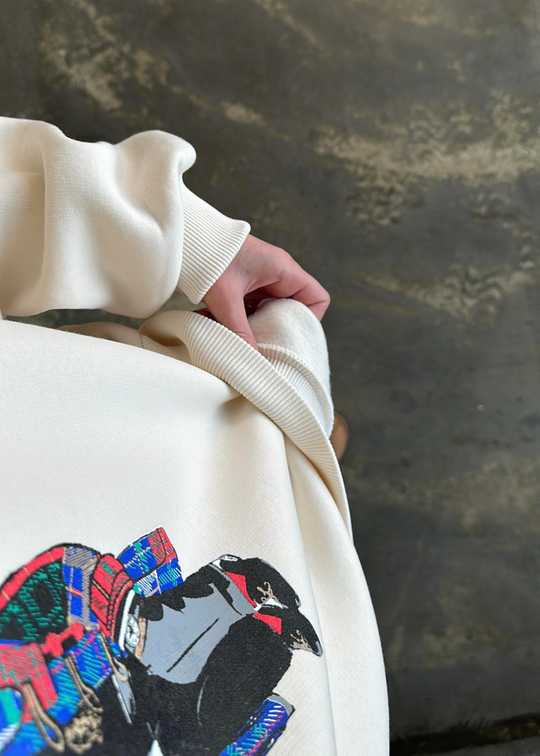 Ayıcık Baskılı Sweatshirt BEJ