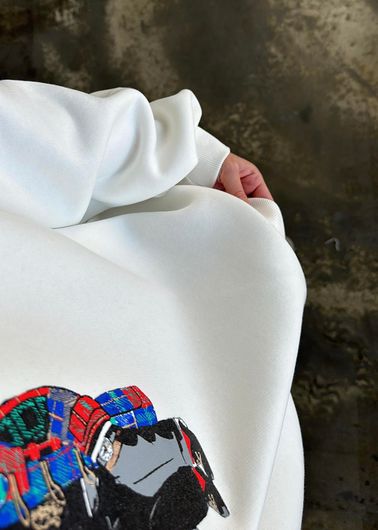 Ayıcık Baskılı Sweatshirt EKRU