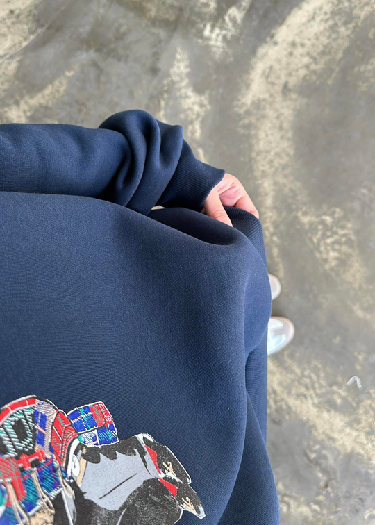 Ayıcık Baskılı Sweatshirt LACİVERT