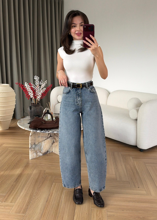 Balon Jean BUZ MAVİ