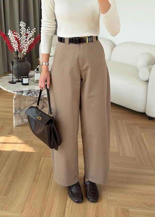 Balon Kesim Kumaş Pantolon CAMEL