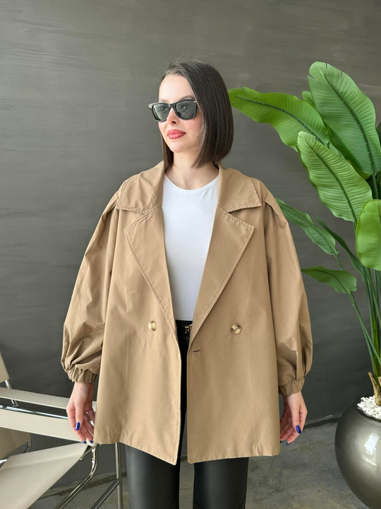 Balon Kol Trençkot KAHVE