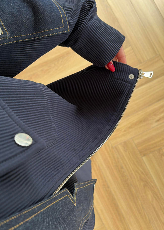Balon Pantolonlu Denimli Takım LACİVERT