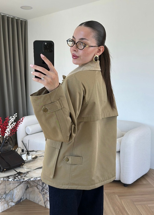 Barbour Kadife Yakalı Mont HAKİ