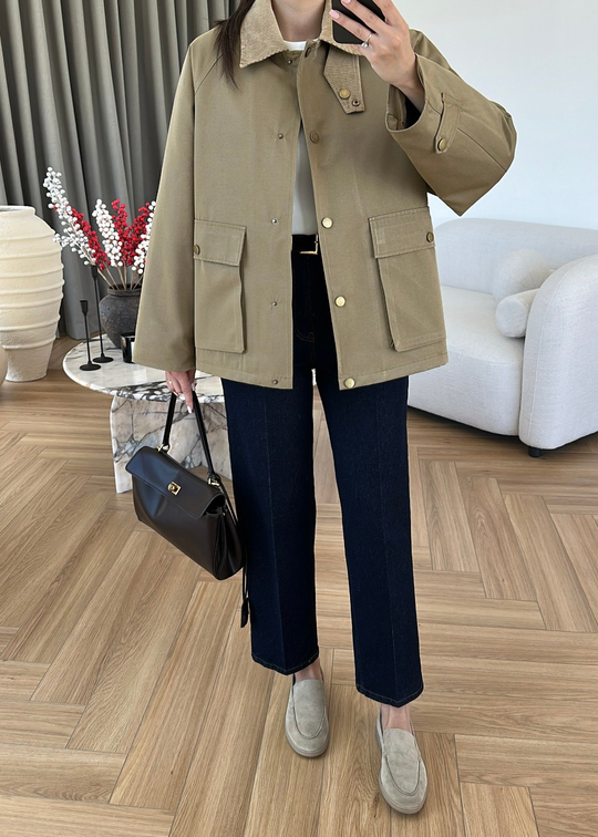 Barbour Kadife Yakalı Mont HAKİ
