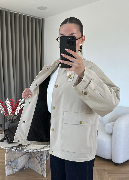 Barbour Kadife Yakalı Mont TAŞ