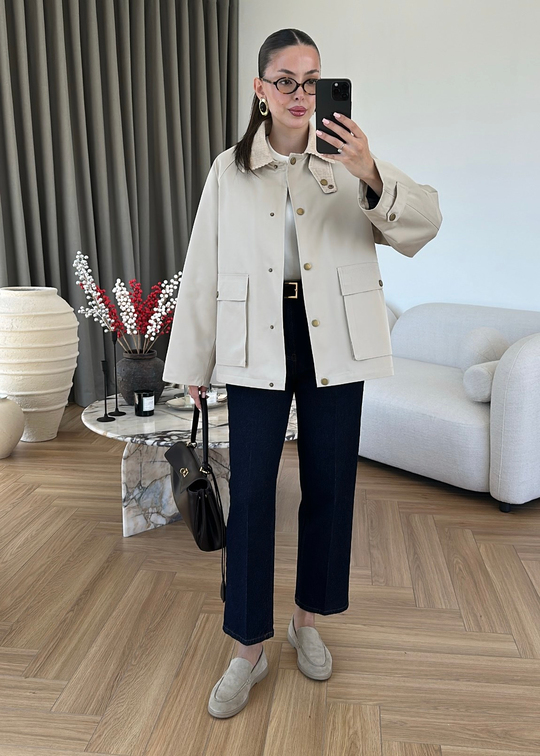Barbour Kadife Yakalı Mont TAŞ