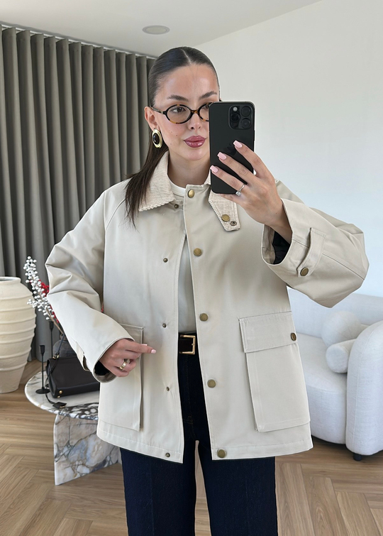 Barbour Kadife Yakalı Mont TAŞ