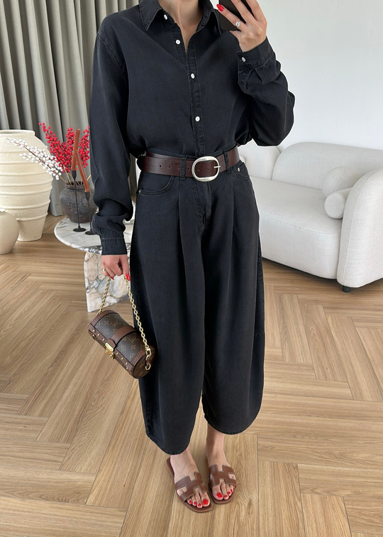Barrel Jean SİYAH
